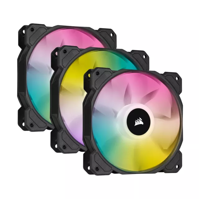 Corsair iCUE SP120 RGB ELITE Kit da tre ventole PWM Performance da 120 mm Ott...