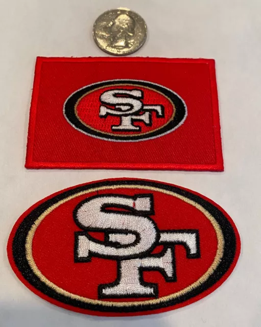 (2) SF San Francisco 49ers Vintage Embroidered Iron On Patches. Patch Lot 3”