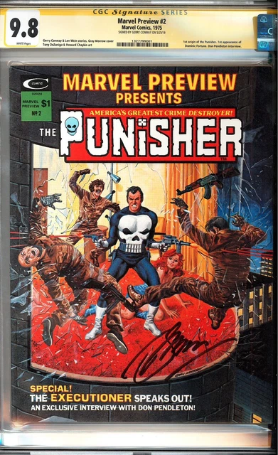 Marvel Preview #2 GCG 9.8 SS Gerry Conway WP 1st Origin of The Punisher