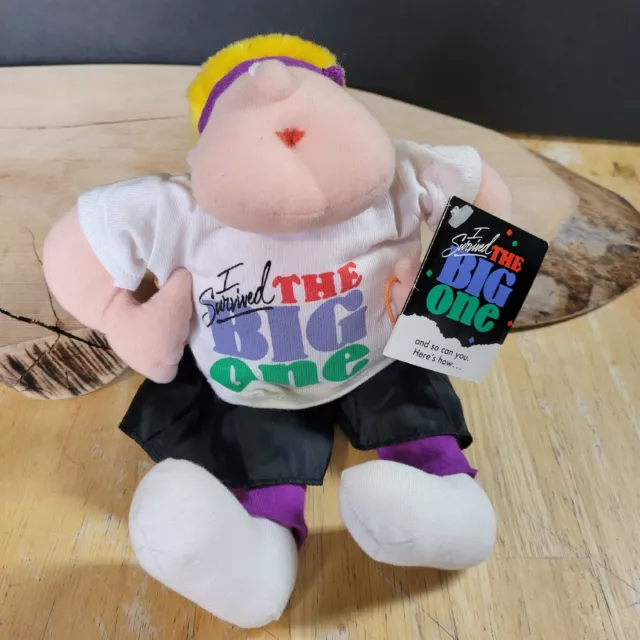 Vintage 1987 Hallmark I Survived The Big One Plush Over The Hill Doll Gag Gift