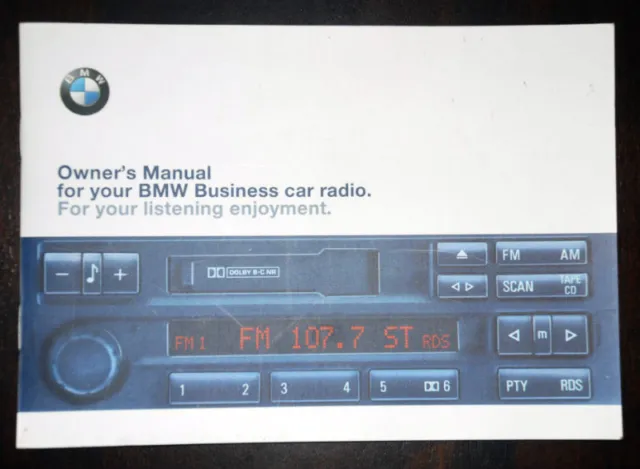 Bmw Business Rds Radio Stereo Cassette C33 C43 Z3 - Original Owner's Manual Book