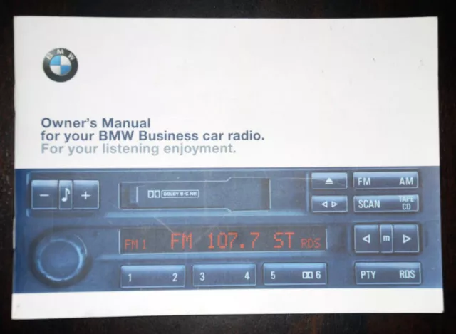 Bmw Business Rds Radio Stereo Cassette C33 C43 Z3 - Original Owner's Manual Book Bmw Business Rds Radio Stereo Cassette C33 C43 Z3 - Original Owner's Manual Book