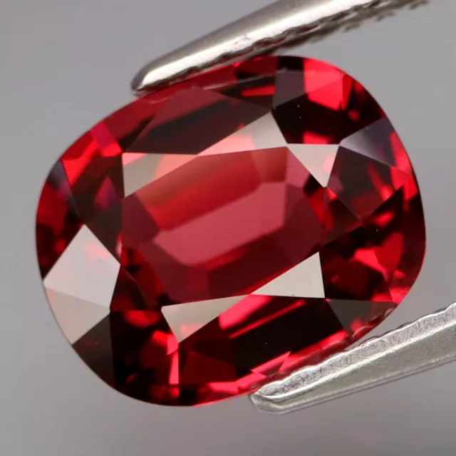 2.95Ct.Outstanding Color Natural Red Rhodolite Garnet Madagascar Full Fire&CLEAN