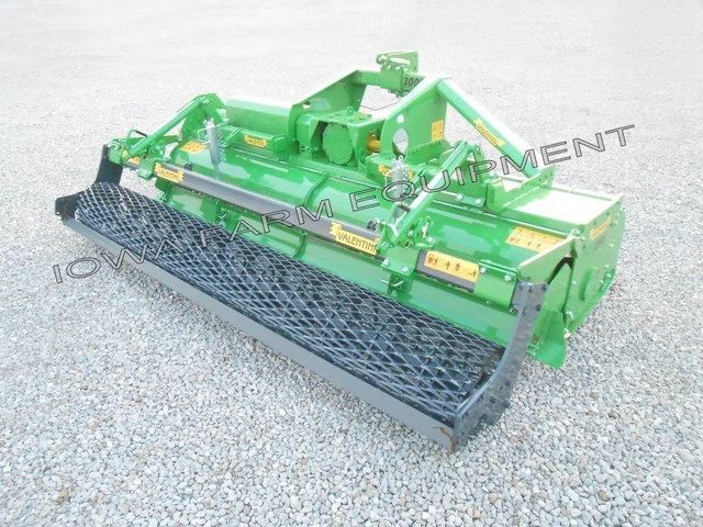 10' HvyDty Rotary Tiller & Mesh Roller w/Hyd Adj: Valentini U3000 3PT, PTO,170HP