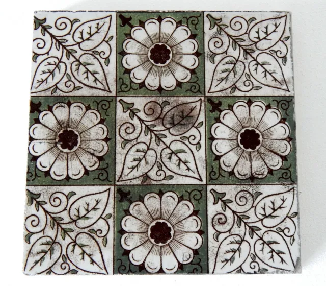 Antique Victorian Minton Hollins  & Co 6" x 6" Tile Stoke on Trent #1