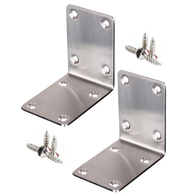 2 piezas soporte de estante de acero inoxidable con tornillos
