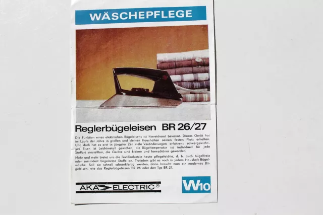 20897 Gebrauchsanleitung Regler Bügeleisen BR 26/27 AKA Elektric DDR VEB Elektro