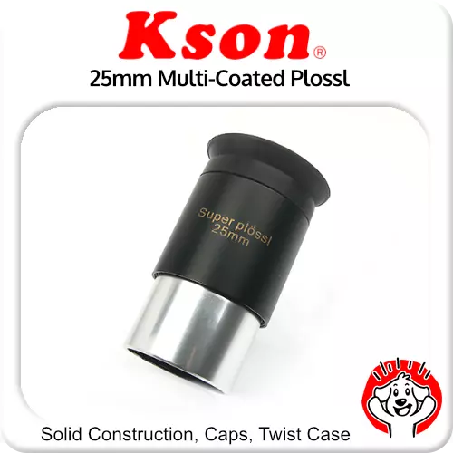 Kson 1.25" 25mm Fully Multi-Coated Super Plossl Eyepiece with Quality Twist Case