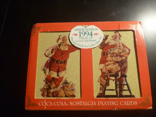 1994 Limited Edition Coca-Cola 2 Sealed Decks Playing Cards In Collectible Tin!