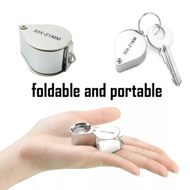 Pocket Jewellers Eye Loupe Magnifier Jewelry Magnifying Glass 30x 21mm Jewelers 3