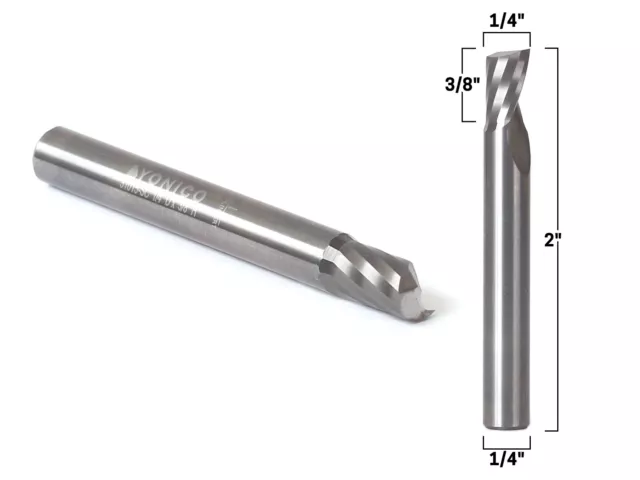 1/4" Diameter O Flute Upcut End Mill CNC Router Bit 1/4" Shank - Yonico 31015-SC