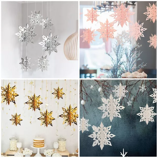 Superbe lot de 6 flocons de neige idéal pour la décoration d'arbre de Noël