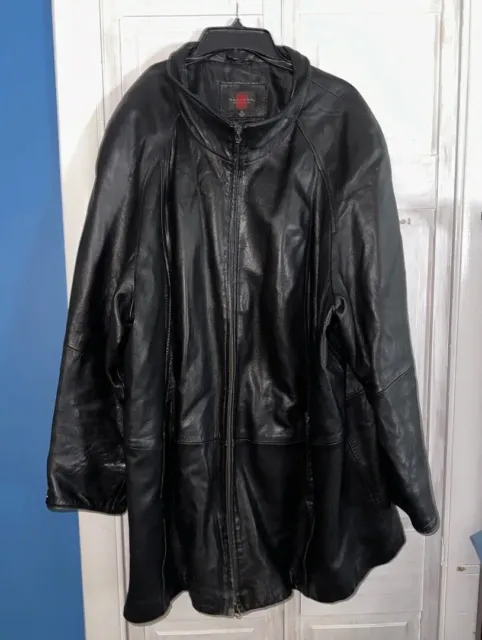 Gallery Women's Genuine Leather Black Coat  Jacket Size 3X