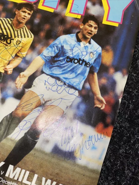 Manchester City vs Millwall - Signed Football Programme - Division 1 - 1989 2