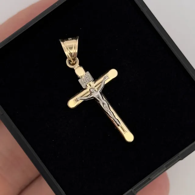 9ct Yellow Gold Crucifix Cross Pendant 22mm
