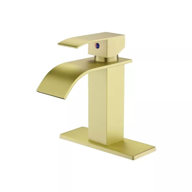 UKISHIRO Single Handle Single Hole Bathroom Faucet in Brushed Gold TH-1501-BG