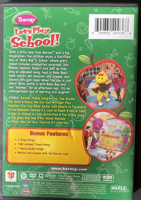 BARNEY LETS PLAY School (DVD, 2010, Canadian) Pre-owned Free Domestic ...