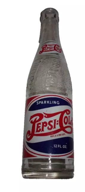 1940'S Rwb 12Oz. Double Dot Pepsi-Cola Bottle Portsmouth, Ohio.