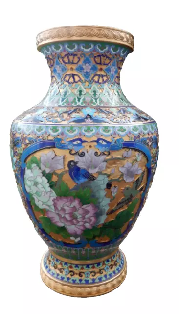 China Chinesisch Asien Asiatisch Japan Asiatika Cloisonne Emaille Vase H=38,5 cm