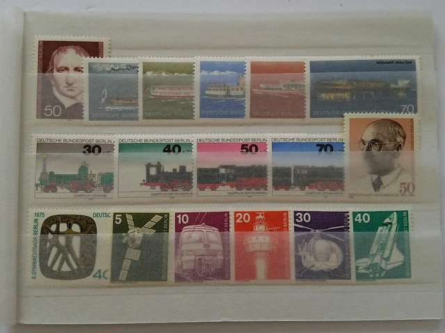 Germany Complete Year 1975 BERLIN Stamp Set Mint Never Hinged MNH German Stamps