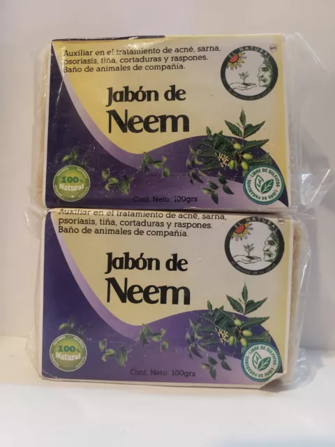 JABON DE NEEM SOAP 100GRS (2 Pack) "Acne, Ezcemas, Hongos, Tiña, Psoriasis.