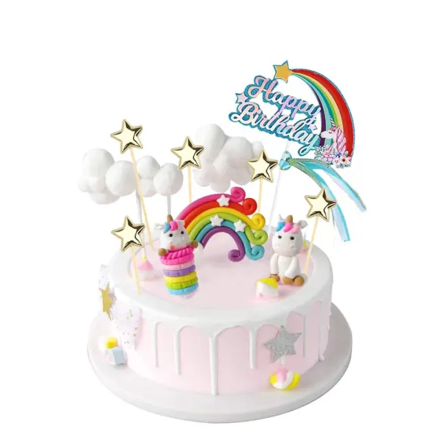 EDATOFLY Unicorno Cake Topper Kit, Decorazioni Torta Unicorno Bambina Cake  Topper Torta Unicorno Kit Topper Unicorno Torta Decorazioni Torta