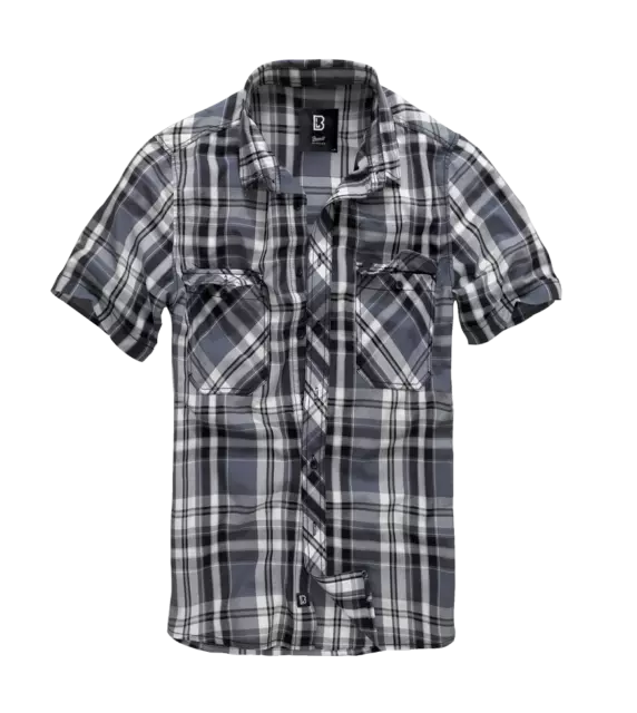 Camicia Brandit Roadstar uomo a quadri manica corta camicia per il tempo libero antracite taglia M