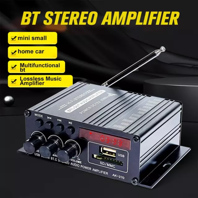 12V HiFi Bluetooth Leistungsverstärker Mini Stereo FM Auto Audio AMP, Home U9B9