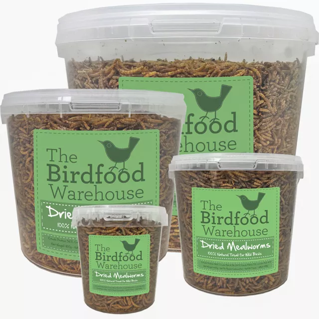 Norfolk Feeds Dried Mealworms - Premium Quality Wild Bird Food - Treat Tub, Worm