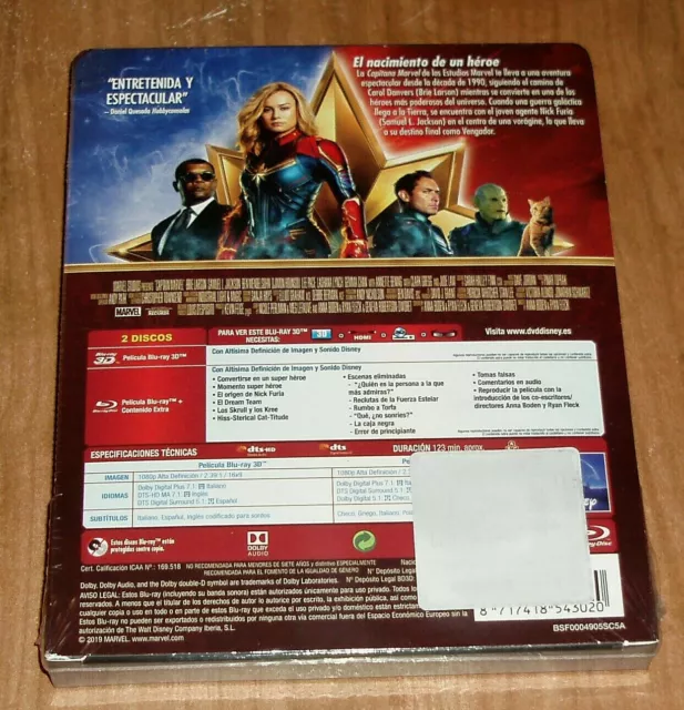Capitana marvel (Captain marvel) Steelbook Blu-Ray 3D + Blu-Ray Neuf A-B-C 2