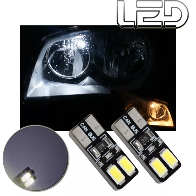 2 Ampoules LED Veilleuses Feux de position Blanc anti Erreur Odb Canbus w5w T10