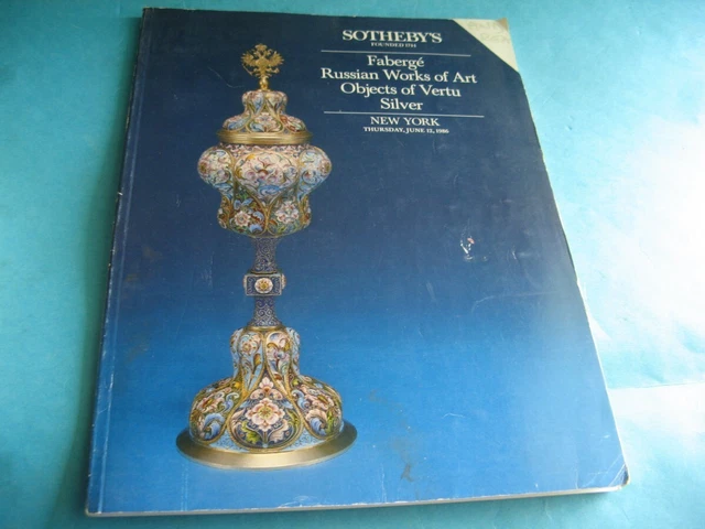 Vtg.catalog Sotheby's Faberge, Silver, Works Art New-York June. 1986,  303 Items