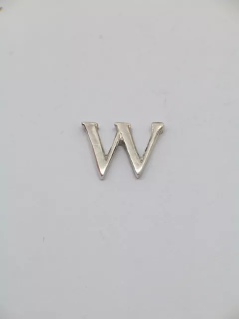 Broche De Veste Avec Initiale - W - en Argent 925 - Pins - Lettre - Alphabet
