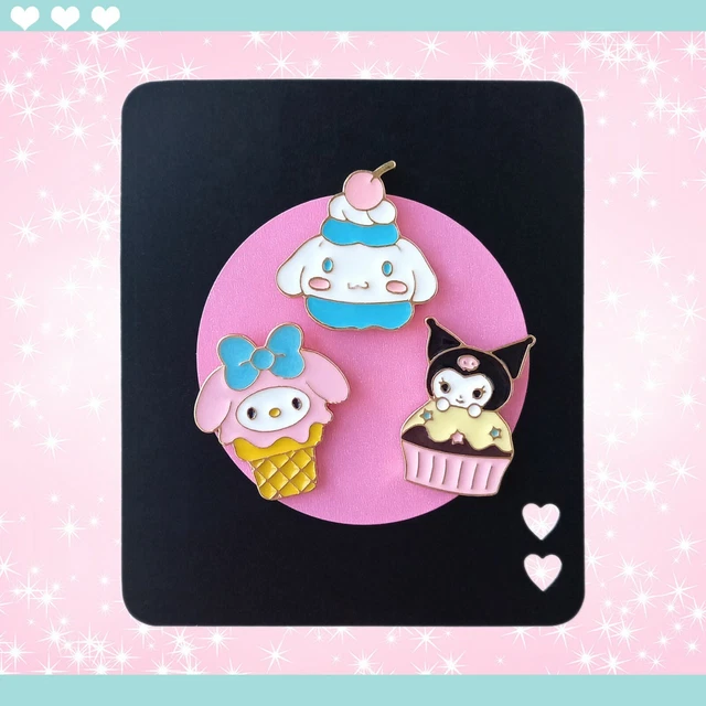 SET OF 3 Sanrio Cinnamoroll My Melody Kuromi Enamel Pin Badge Brooch