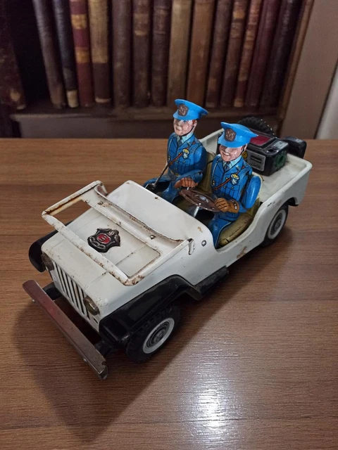 Jouet Ancien Jeep Polichinelle En Tôle, époque CIJ, JRD, Joustra, Jep, France