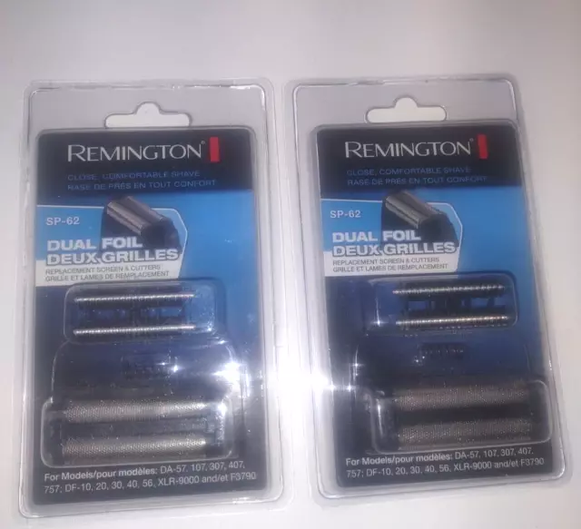 2 PACKS! REMINGTON Dual Foil-X Razor Replacement Screen & Cutters SP-62 ...