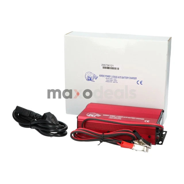 Nordic Power ABC-2407 3 Stage Auto Battery Charger In 100V-240V 24V/7A New NFP