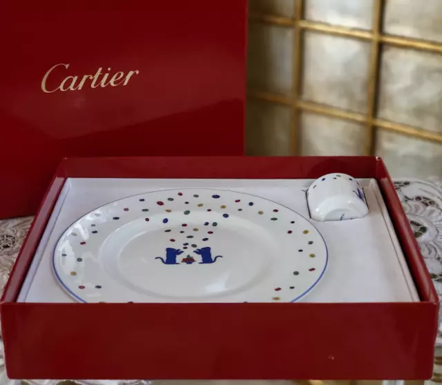 Cartier La Maison Des Enfants Plate & Egg Cup 1988 Made In England