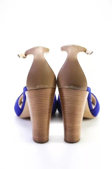 Giuseppe Zanotti Design Womens Solid Suede Leather Sandal Heels Blue Size 39.5 3