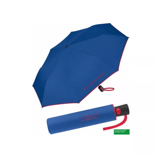 Petit parapluie pliant bleu Benetton