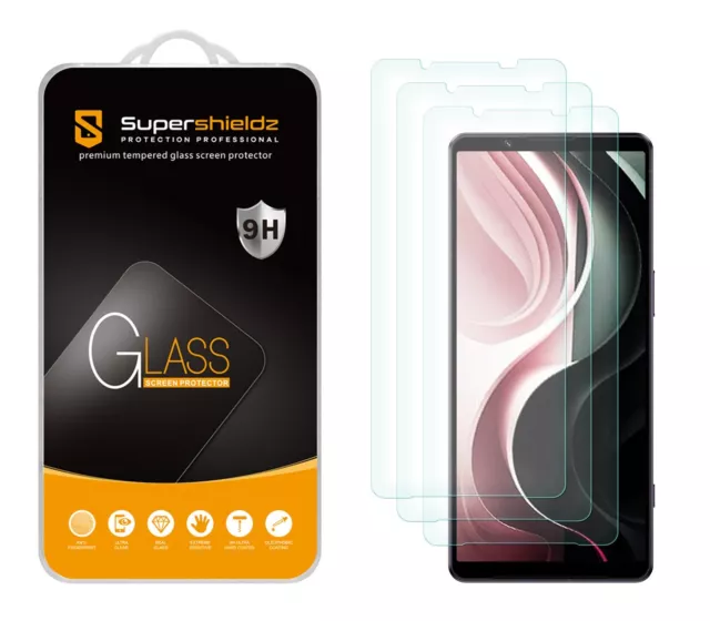 [Paquete de 3] Protector de pantalla de vidrio templado Supershieldz para Sony Xperia 1 VI