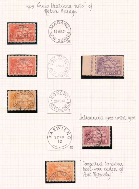 New Guinea - Small Neat Postmark Study On 3 Pages