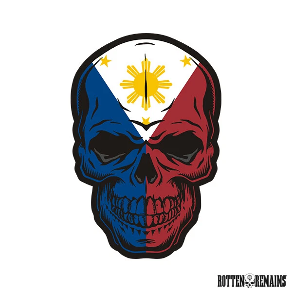 Philippines Flag Skull Decal Filipino Philippine Pinoy Vinyl Sticker V4 b2g