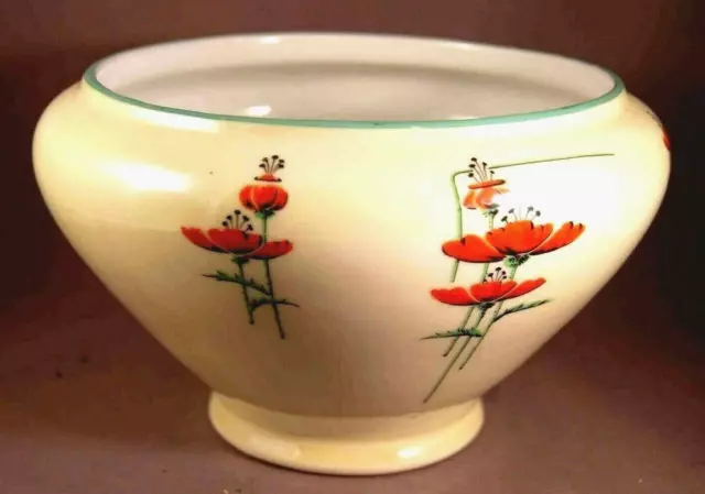 ROYAL ROCHESTER ART DECO Fraunfelter Royalite RARE Poppy Decorated Tall Bowl!