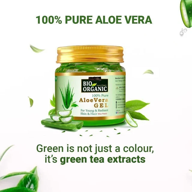 Gel de aloe vera orgánico no tóxico orgánico del valle del Indo para piel y cabello jóvenes y radiantes