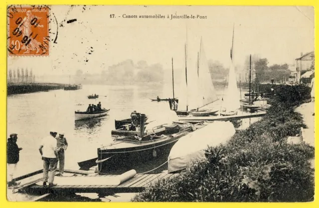 cpa from 1910 Rare 94 - MOTOR BOATS in JOINVILLE LE PONT (Val de Marne)