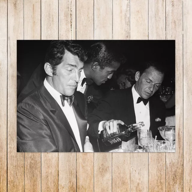 print of Frank Sinatra & Rat Pack pouring drink - Poster - A3  // 16.5x11.7in