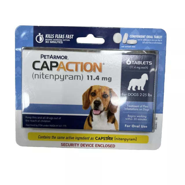 PetArmor Capaction Oral Flea Treatment for Dogs (2-25 lbs) 6 tablets EXP: 01/26