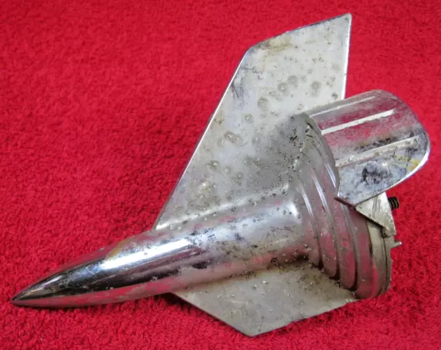 Original 1957 Chevrolet Hood Ornament Rocket Bullet RH Side 3738985 3738984 OEM