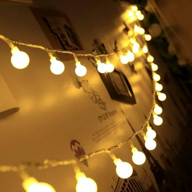 Fairy Garland LED Ball String Light Christmas Tree Wedding Decor Battery Powered